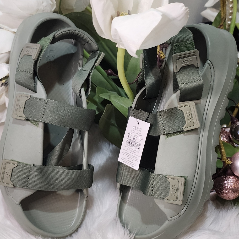 UGG Stratus Sandal shaded Clover Green Strap men’s size 12 BRAND NEW* 1153078